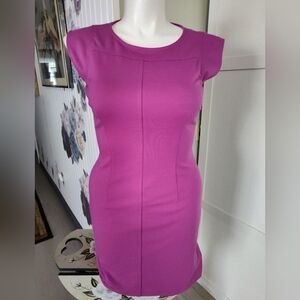 Andrew Marc New York Dark Pink Sheath Sleeveless Dress Women's 10 Professional